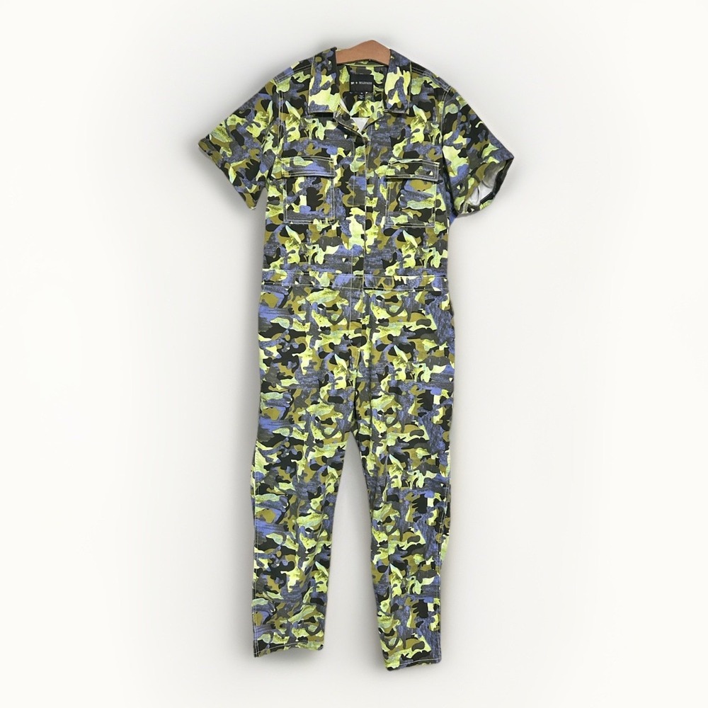 BP + WILDFANG Camo Essential Utility Jumpsuit Button Up Coveralls Plus Sz 1X